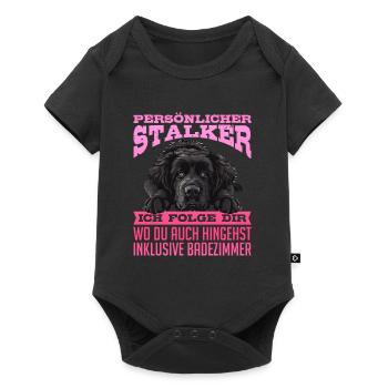 Neufundländer PERSÖNLICHER STALKER FOLGE DIR - Baby Premium Kurzarmbody - Schwarz - Vorne