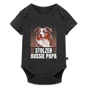 Australian Shepherd PROUD AUSSIE DAD - Baby Premium short-sleeve bodysuit - black - Front