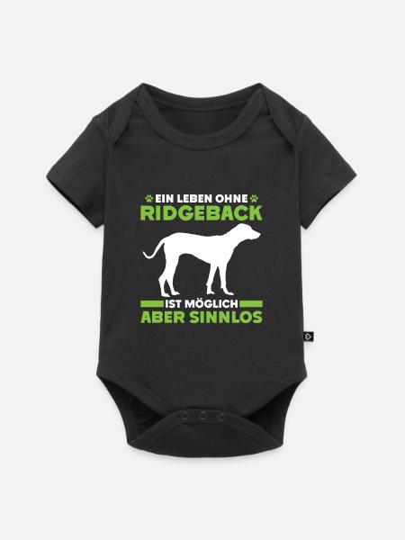 Ridgeback EIN LEBEN OHNE RIDGEBACK IST SINNLOS - Baby Premium Kurzarmbody - Schwarz