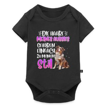 Australian Shepherd THE HAIR OF MY AUSSIE - Baby Premium short-sleeve bodysuit - black - Front