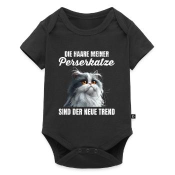 Maman chat LES POILS DE MON CHAT PERSAN SONT À LA MODE - Body à manches courtes Premium Bébé - noir - Devant