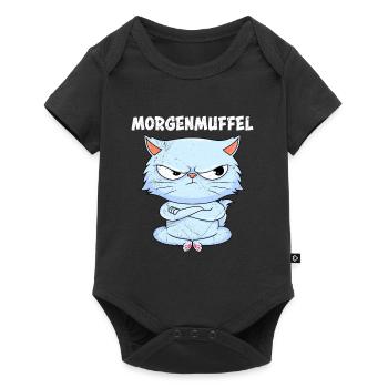 Perserkatzen Lustig MORGENMUFFEL Katzenbesitzer - Baby Premium Kurzarmbody - Schwarz - Vorne
