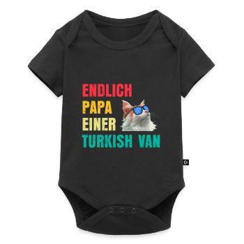 Cat Dad FINALLY DAD OF A TURKISH VAN Cat - Baby Premium short-sleeve bodysuit - black - Front
