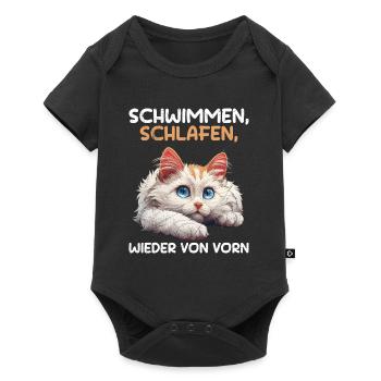 Turkish Van SWIMMING SLEEP ALL OVER AGAIN - Baby Premium short-sleeve bodysuit - black - Front