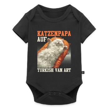 KATZENPAPA AUF TURKISH VAN ART Lustiges Turkish - Baby Premium Kurzarmbody - Schwarz - Vorne