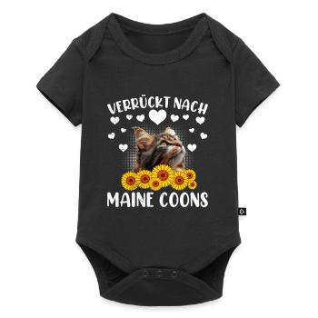 Maine Coon Owner CRAZY ABOUT MAINE COONS - Baby Premium short-sleeve bodysuit - black - Front