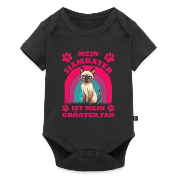 Siamese cats MY SIAMESE CAT IS MY BIGGEST FAN - Baby Premium short-sleeve bodysuit - black - Front