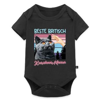 Cat Mom BEST BRITISH SHORTHAIR MOM - Baby Premium short-sleeve bodysuit - black - Front