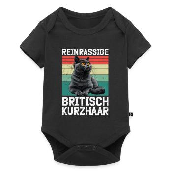 British Shorthair Dad PUREBRED BRITISH - Baby Premium short-sleeve bodysuit - black - Front