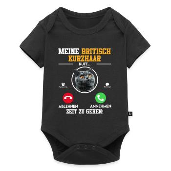 BRITISH SHORTHAIR CALLS TIME TO GO Funny - Baby Premium short-sleeve bodysuit - black - Front