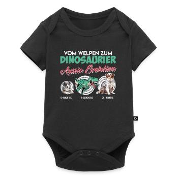 Aussie FROM PUPPY TO DINOSAUR Aussie evolution - Baby Premium short-sleeve bodysuit - black - Front