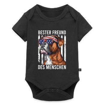 German boxer MAN'S BEST FRIEND United States - Baby Premium short-sleeve bodysuit - black - Front