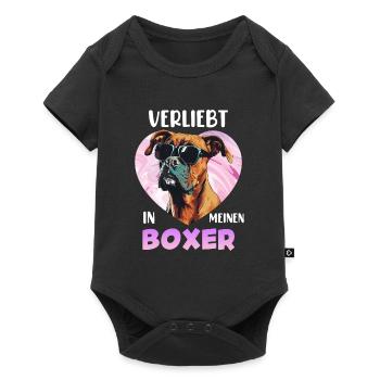 Boxer Dog Mom IN LOVE WITH MY BOXER Funny - Baby Premium short-sleeve bodysuit - black - Front