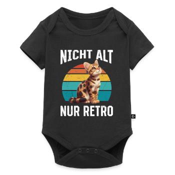 Bengal Cat I'M NOT OLD JUST RETRO Funny - Baby Premium short-sleeve bodysuit - black - Front