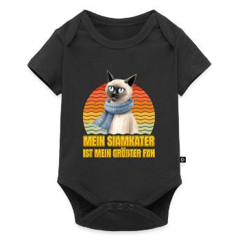 Siamese cats MY SIAMESE CAT IS MY BIGGEST FAN - Baby Premium short-sleeve bodysuit - black - Front