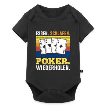 Poker Players EAT SLEEP POKER REPLAY - Baby Premium short-sleeve bodysuit - black - Front