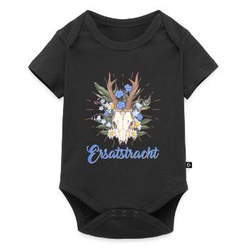 Münchner Volksfest ERSATZTRACHT Dirndl Trachten - Baby Premium Kurzarmbody - Schwarz - Vorne