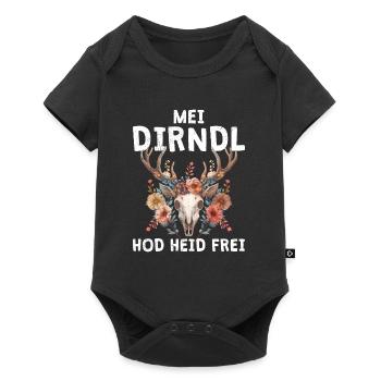 Mein Dirndl hat heute Frei Damen Tracht - Baby Premium Kurzarmbody - Schwarz - Vorne