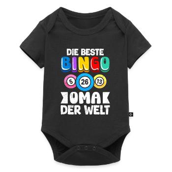 Bingo Zockerin DIE BESTE BINGO OMA DER WELT - Baby Premium Kurzarmbody - Schwarz - Vorne