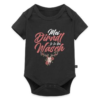 Münchner Volksfest MEI DIRNDL IS IN DA WÄSCH - Baby Premium short-sleeve bodysuit - black - Front