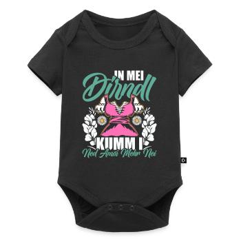 Münchner Volksfest IN MEI DIRNDL KUMM I NED NEI - Baby Premium Kurzarmbody - Schwarz - Vorne