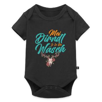 Münchner Volksfest MEI DIRNDL IS IN DA WÄSCH - Baby Premium short-sleeve bodysuit - black - Front