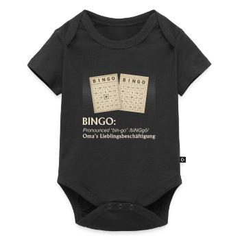 BINGO OMAS LIEBLINGSBESCHÄFTIGUNG Lustiges Bingo - Baby Premium Kurzarmbody - Schwarz - Vorne