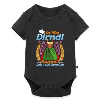 Münchner Volksfest IN MEI DIRNDL KUMM I NED NEI - Baby Premium Kurzarmbody - Schwarz - Vorne