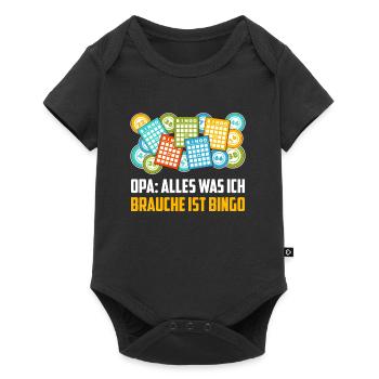 OPA - ALLES WAS ICH BRAUCHE IST BINGO Lustiges - Baby Premium Kurzarmbody - Schwarz - Vorne