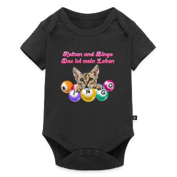 LES CHATS ET LE BINGO C’EST MA VIE Amusant - Body à manches courtes Premium Bébé - noir - Devant
