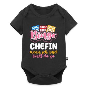 PATRON DE BINGO : QUAND J’APPELLE, TU ÉCOUTES ! Amusement - Body à manches courtes Premium Bébé - noir - Devant