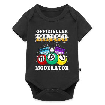 Bingospieler OFFIZIELLER BINGO MODERATOR Lustig - Baby Premium Kurzarmbody - Schwarz - Vorne