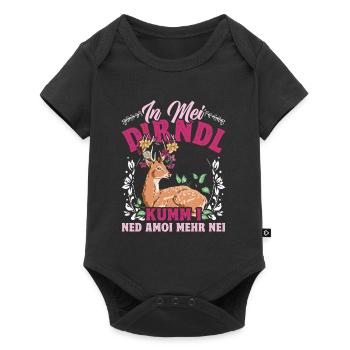 Münchner Volksfest IN MEI DIRNDL KUMM I NED NEI - Baby Premium Kurzarmbody - Schwarz - Vorne