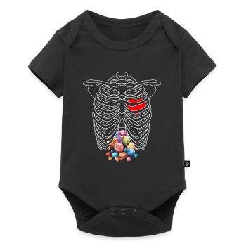 Costume d’Halloween Enfants Squelette Doux Halloween - Body à manches courtes Premium Bébé - noir - Devant
