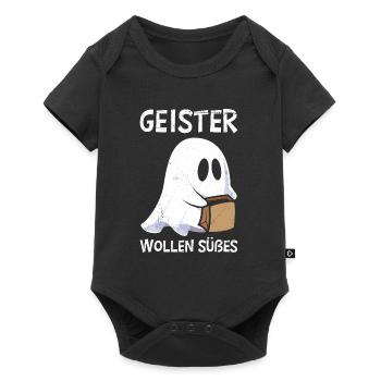 Halloween GHOSTS WANT SWEET Funny Kids - Body à manches courtes Premium Bébé - noir - Devant