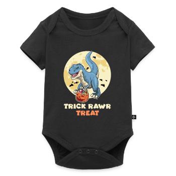 Halloween Costume TRICK RAWR TREAT Funny Dino - Baby Premium short-sleeve bodysuit - black - Front