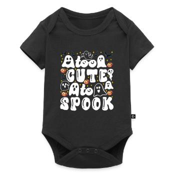 Halloween Party Kinder TOO CUTE TO SPOOK Lustig - Baby Premium Kurzarmbody - Schwarz - Vorne