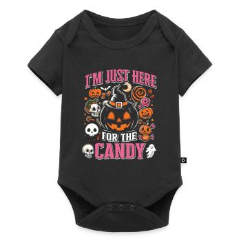 Fête d’Halloween JE SUIS JUSTE LÀ POUR LES BONBONS Drôle - Body à manches courtes Premium Bébé - noir - Devant
