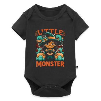 Halloween Costume Kids LITTLE MONSTER Funny - Baby Premium short-sleeve bodysuit - black - Front