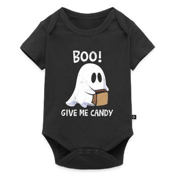 Costume d’Halloween pour enfants BOO ! GIVE ME CANDY Drôle - Body à manches courtes Premium Bébé - noir - Devant