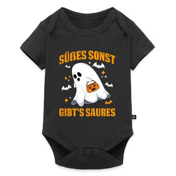 TOURS OU FRIANDISES D’Halloween - Body à manches courtes Premium Bébé - noir - Devant