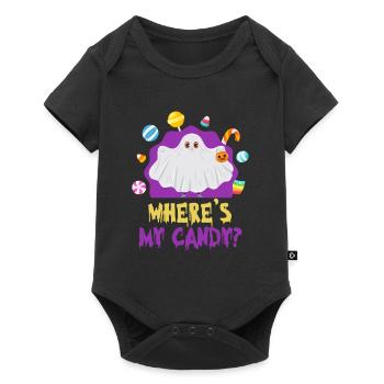 Costume d’Halloween OÙ SONT MES BONBONS ? Amusement - Body à manches courtes Premium Bébé - noir - Devant