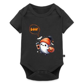 Halloween Costume Kids BOOO Funny Girl - Baby Premium short-sleeve bodysuit - black - Front
