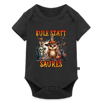 Halloween Kostüm EULE STATT SAURES Lustiges - Baby Premium Kurzarmbody - Schwarz - Vorne