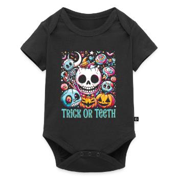 Halloween Costume Kids TRICK OR TEETH Funny - Baby Premium short-sleeve bodysuit - black - Front