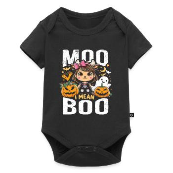 Halloween Costume MOO BOO Halloween Kids - Body à manches courtes Premium Bébé - noir - Devant