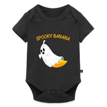 Halloween Kostüm Kinder SPOOKY BANANA Lustiges - Baby Premium Kurzarmbody - Schwarz - Vorne