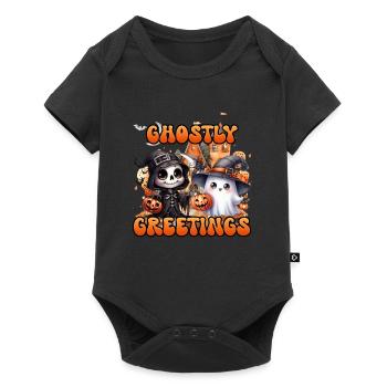Halloween Kids GHOSTLY GREETINGS Funny - Baby Premium short-sleeve bodysuit - black - Front