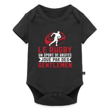 le rugby un sport de brutes joué par des gentlemen - Body à manches courtes Premium Bébé - noir - Devant