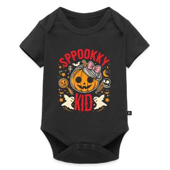Costume d’Halloween SPOOKY KID Drôle Halloween - Body à manches courtes Premium Bébé - noir - Devant
